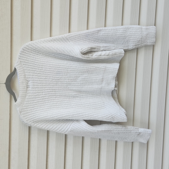 John + Jenn White Cable Knit Cardigan large - Picture 6 of 7